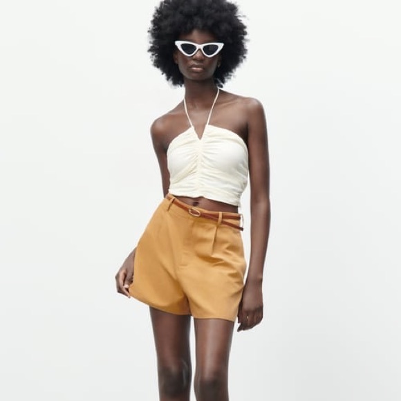 Zara Pants - NWT Zara Brown Shorts with Belt. Size M